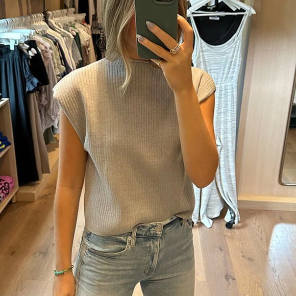 Stitches + Stripes Grey Heather Wynn Top Sweater Vest - Picture 1 of 4